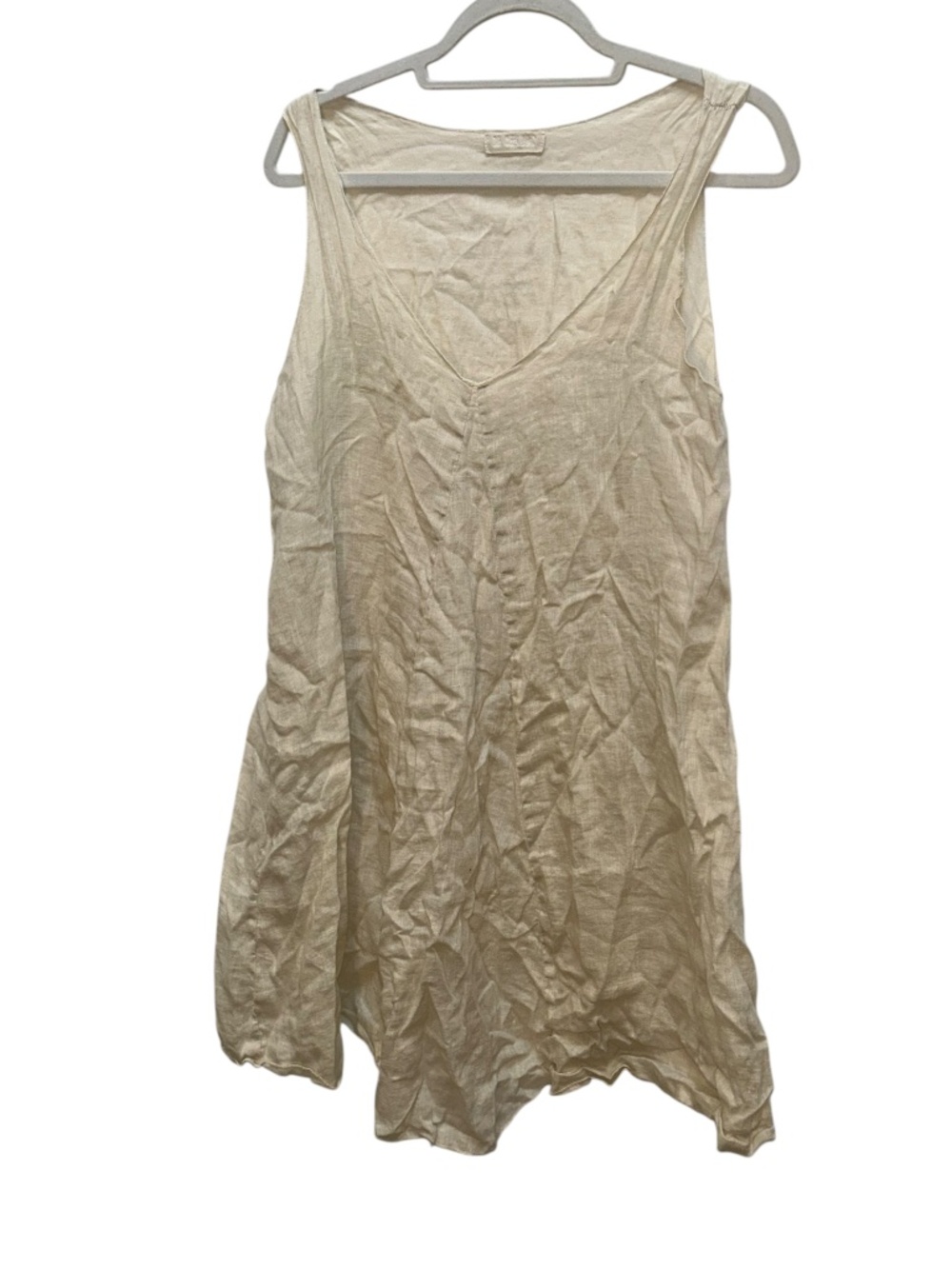 CP Shades super fine cotton pale khaki tank dress or tunic top L
